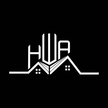 HWA Real State logo tasarımı, basit ve modern HWA logosu. HWA lüks alfabe tasarımı  