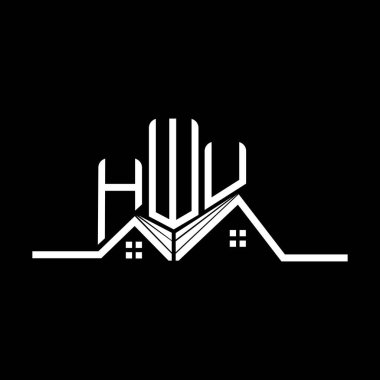 HWU Real State logo tasarımı, basit ve modern HWU logosu. HWU lüks alfabe tasarımı  