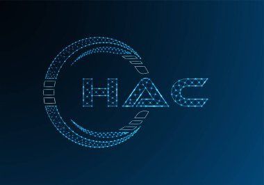 HAC düşük poli harfli logo vektör tasarımı. HAC düşük poli logo tasarımı. 