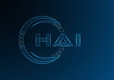 HAI düşük poli harfli logo vektör tasarımı. HAI düşük poli logo tasarımı. 