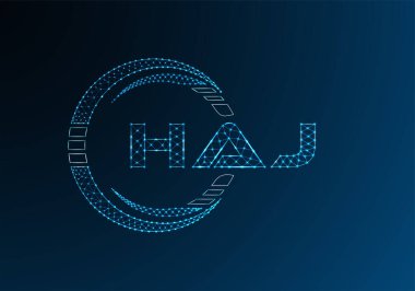 HAJ düşük poli harfli logo vektör tasarımı. HAJ düşük poli logo tasarımı. 