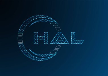 HAL düşük poli harfli logo vektör tasarımı. HAL düşük poli logo tasarımı. 