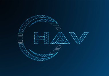 HAV düşük poli harfli logo vektör tasarımı. HAV düşük poli logo tasarımı. 