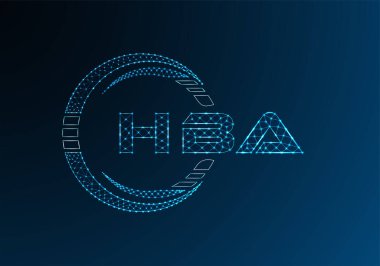 HBA düşük poli harfli logo vektör tasarımı. HBA düşük poli logo tasarımı. 