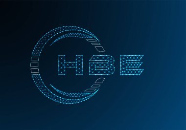 HBE düşük poli harfli logo vektör tasarımı. HBE düşük poli logo tasarımı. 