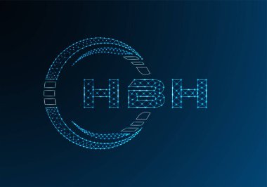 HBH düşük poli harfli logo vektör tasarımı. HBH düşük poli logo tasarımı. 