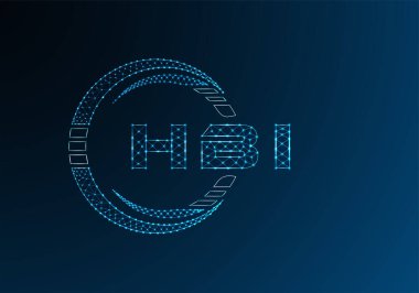 HBI düşük poli harfli logo vektör tasarımı. HBI düşük poli logo tasarımı. 