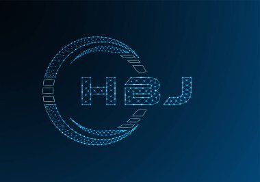 HBJ düşük poli harfli logo vektör tasarımı. HBJ düşük poli logo tasarımı. 