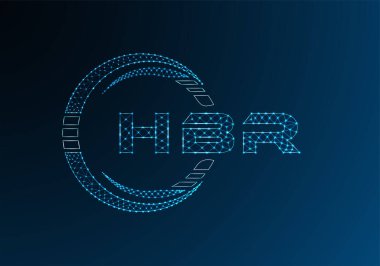 HBR düşük poli harfli logo vektör tasarımı. HBR düşük poli logo tasarımı. 