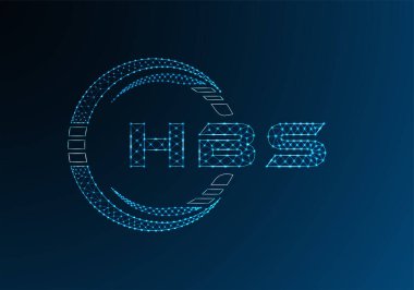HBS düşük poli harfli logo vektör tasarımı. HBS düşük poli logo tasarımı. 