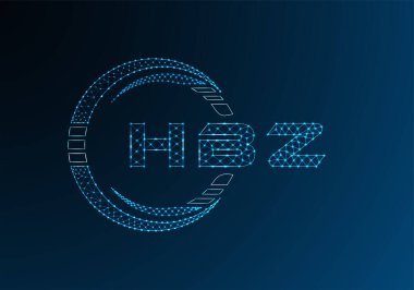 HBZ düşük poli harfli logo vektör tasarımı. HBZ düşük poli logo tasarımı. 