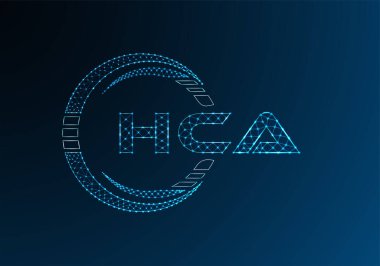 HCA düşük poli harfli logo vektör tasarımı. HCA düşük poli logo tasarımı. 