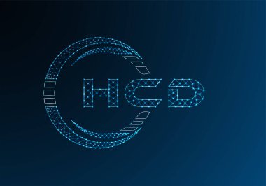 HCD düşük poli harfli logo vektör tasarımı. HCD düşük poli logo tasarımı. 