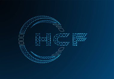HCF düşük poli harfli logo vektör tasarımı. HCF düşük poli logo tasarımı. 