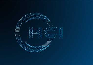 HCI düşük poli harfli logo vektör tasarımı. HCI düşük poli logo tasarımı. 