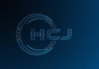HCJ düşük poli harfli logo vektör tasarımı. HCJ düşük poli logo tasarımı. 