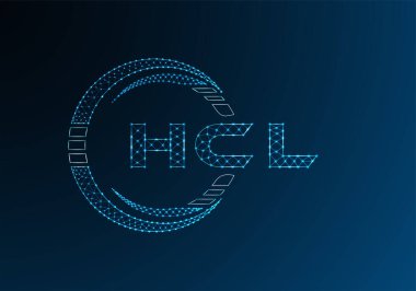 HCL düşük poli harfli logo vektör tasarımı. HCL düşük poli logo tasarımı. 