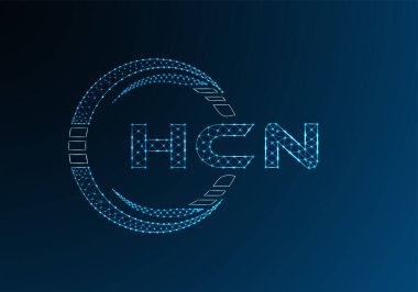 HCN düşük poli harfli logo vektör tasarımı. HCN düşük poli logo tasarımı. 