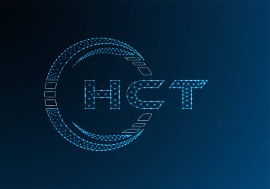 Düşük polyester harfli logo tasarımı. HCT düşük poli logo tasarımı. 