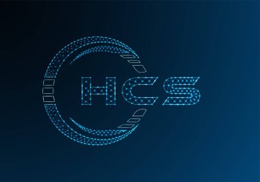 HCS düşük poli harfli logo vektör tasarımı. HCS düşük poli logo tasarımı. 