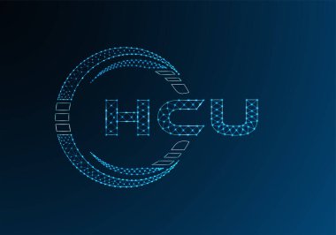 HCU düşük poli harfli logo vektör tasarımı. HCU düşük poli logo tasarımı. 