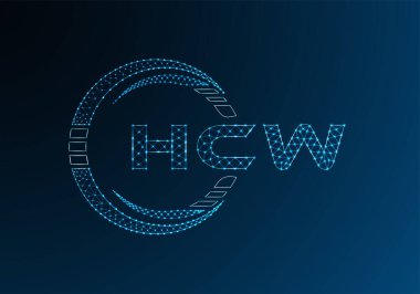 HCW düşük poli harfli logo vektör tasarımı. HCW düşük poli logo tasarımı. 
