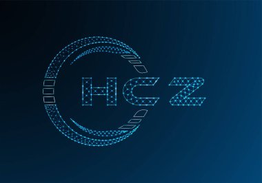 HCZ düşük poli harfli logo vektör tasarımı. HCZ düşük poli logo tasarımı. 