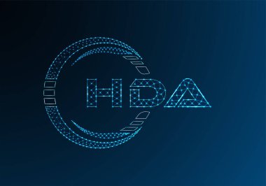 HDA düşük poli harfli logo vektör tasarımı. HDA düşük poli logo tasarımı. 