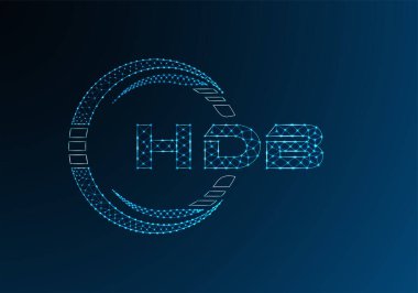 HDB düşük poli harfli logo vektör tasarımı. HDB düşük poli logo tasarımı. 