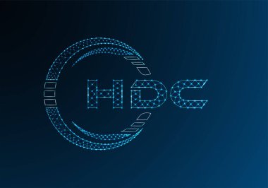 HDC düşük poli harfli logo vektör tasarımı. HDC düşük poli logo tasarımı. 