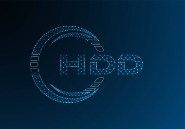 HDD düşük poli harfli logo vektör tasarımı. HDD düşük poli logo tasarımı. 