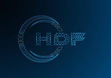 HDF düşük poli harfli logo vektör tasarımı. HDF düşük poli logo tasarımı. 