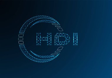 HDI düşük poli harfli logo vektör tasarımı. HDI düşük poli logo tasarımı. 