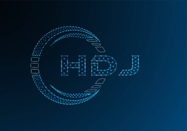 HDJ düşük poli harfli logo vektör tasarımı. HDJ düşük poli logo tasarımı. 