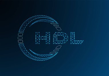 HDL düşük poli harfli logo vektör tasarımı. HDL düşük poli logo tasarımı. 