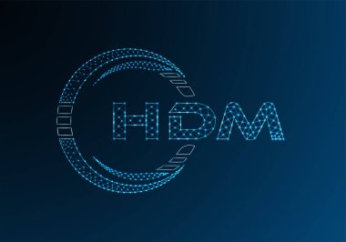 HDM düşük poli harfli logo vektör tasarımı. HDM düşük poli logo tasarımı. 