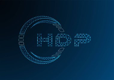 HDP düşük poli harfli logo vektör tasarımı. HDP alt poli logo tasarımı. 