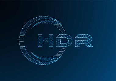 HDR düşük poli harfli logo vektör tasarımı. HDR düşük poli logo tasarımı. 