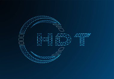 HDT düşük poli harfli logo vektör tasarımı. HDT düşük poli logo tasarımı. 