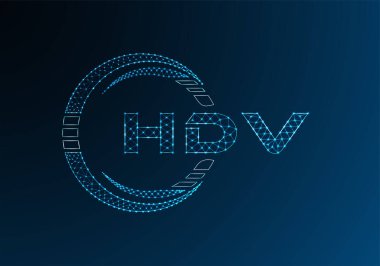 HDV düşük poli harfli logo vektör tasarımı. HDV düşük poli logo tasarımı. 