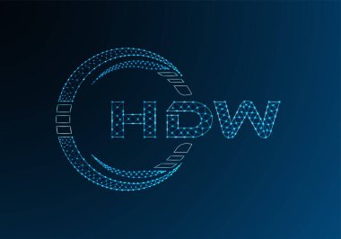 HDW düşük poli harfli logo vektör tasarımı. HDW düşük poli logo tasarımı. 