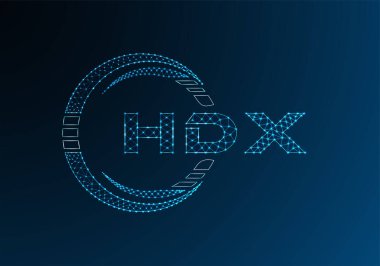 HDX düşük poli harfli logo vektör tasarımı. HDX düşük poli logo tasarımı. 