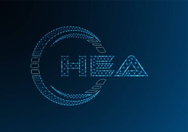 HEA düşük poli harfli logo vektör tasarımı. HEA düşük poli logo tasarımı. 