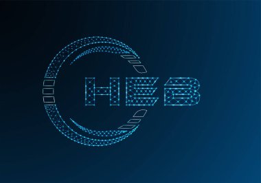 HEB düşük poli harfli logo vektör tasarımı. HEB düşük poli logo tasarımı. 