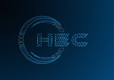 HEC düşük poli harfli logo vektör tasarımı. HEC düşük poli logo tasarımı. 
