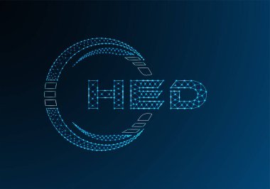 HED düşük poli harfli logo vektör tasarımı. HED düşük poli logo tasarımı. 