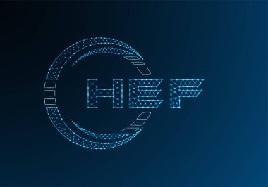 HEF düşük poli harfli logo vektör tasarımı. HEF düşük poli logo tasarımı. 