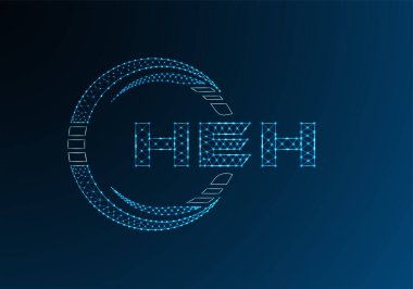 HEH düşük poli harfli logo vektör tasarımı. HEH düşük poli logo tasarımı. 