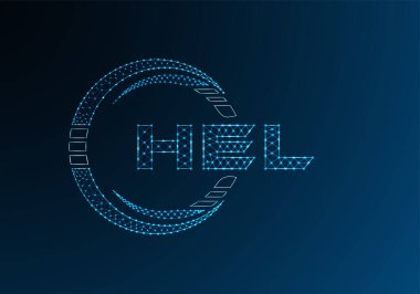 HEL düşük poli harfli logo vektör tasarımı. HEL düşük poli logo tasarımı. 