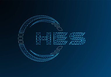 HES düşük poli harfli logo vektör tasarımı. HES düşük poli logo tasarımı. 